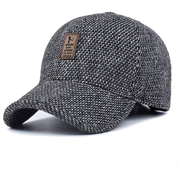 Valora Outdoor Winter Baseball Cap with Earflap for Men Running Style Gray Gray