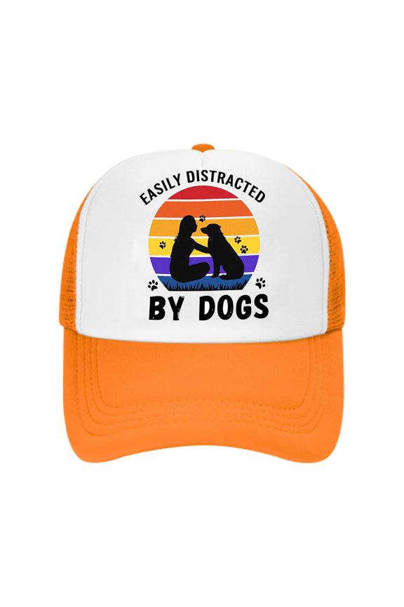 Patriotic Adjustable Sun Visor Outdoor Sports Cap Classic Design Breathable Mesh Hat Orange