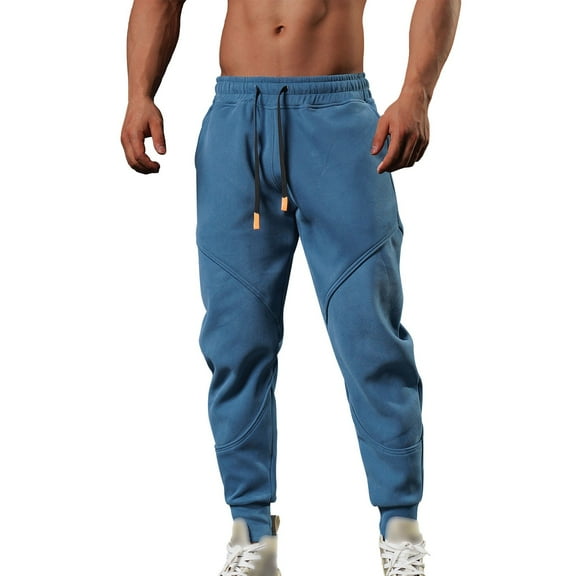 Valora Product Category Men's Casual Pants | Product Title Male Spring Casual Fitness Running Trousers with Drawstring Loose Waist Color Matching Pockets Sweatpants for Everyday Comfort