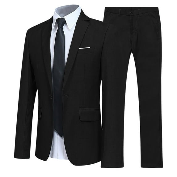 Valora Product Category Men's Suits Product Title Male Slim Fit Business Wedding Party Two Piece Set for Modern Black S