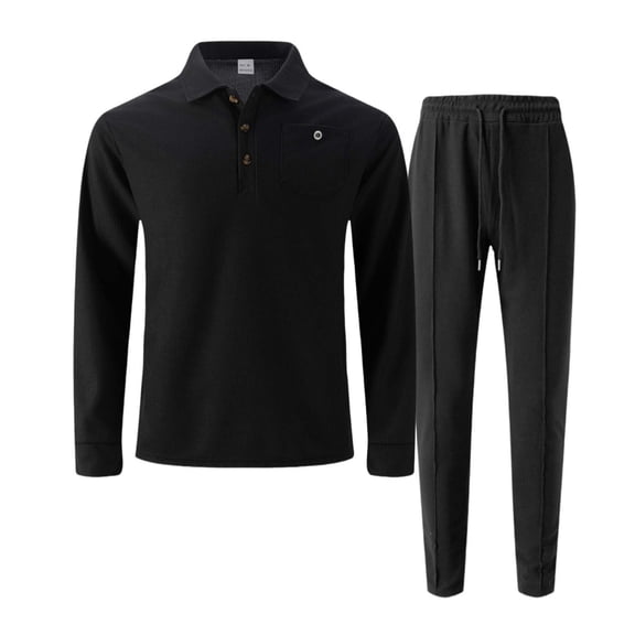 Valora Product Category Men's Suits Product Title Men’ s Autumn Solid Color Lapel Pocket Long Sleeve Long Pants Casual Two Piece Suit Platform Competitor Title and Toddlers' Sleeve Shirts Multipacks