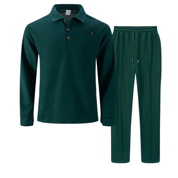 Valora Product Category Men's Suits Product Title Men’ s Autumn Solid Color Lapel Pocket Long Sleeve Long Pants Casual Two Piece Suit Platform Competitor Title and Toddlers' Sleeve Shirts Multipacks