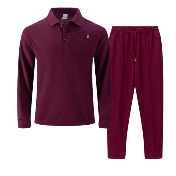 Valora Product Category Men's Suits Product Title Men’ s Autumn Solid Color Lapel Pocket Long Sleeve Long Pants Casual Two Piece Suit Platform Competitor Title and Toddlers' Sleeve Shirts Multipacks