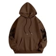thumbnail image 1 of Valora Product Category Women's Hoodies Sweatshirts Casual Hooded Pullover with Pocket Graphic Print for Fall Winter Comfort and Everyday Wear Coffee L, 1 of 4