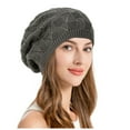 thumbnail image 1 of Valora Soft Knit Airy Cutout Lightweight Slouchy Beret Hat Gray, 1 of 2