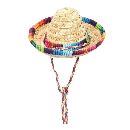 Valora Unisex Mexican Straw Hat Ethnic Summer Craft Large Sun Hat Brown Brown