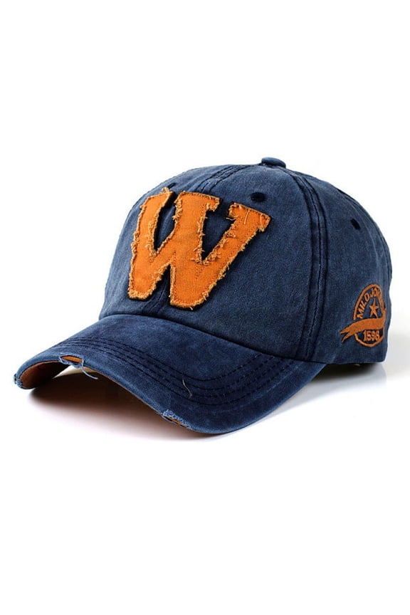 Unisex Summer Letter W Baseball Caps Hop Snapback Hats Visor Blue