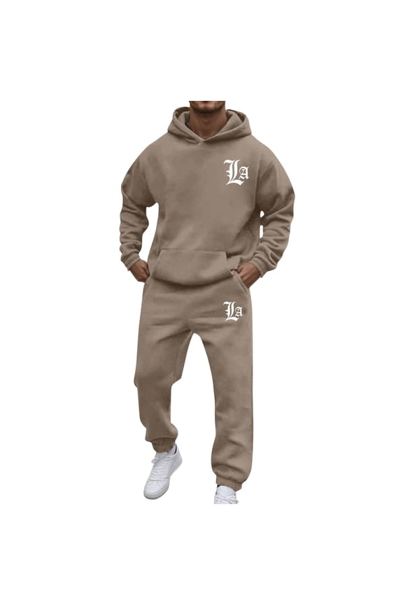 Versatile Men's Suit for Casual Everyday Wear with Relaxed Fit and Functional Pocket Design for Autumn and Winter Styling Brown L