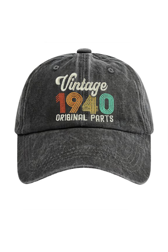 Washed Denim Throwback Baseball Cap With Distressed Print For Classic Style Twill Black Black