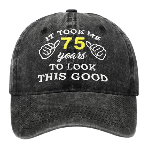 Valora Washed Embroidered Baseball Cap For 60th 65th 70th And 75th Birthdays Sun Hat For Outdoor Activities White White
