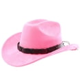thumbnail image 1 of Valora Western Cowboy Hat Curved Brim Outdoor Adventure Travel Riding Country Style Classic Design Pink, 1 of 3