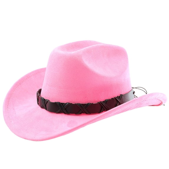 Valora Western Cowboy Hat Curved Brim Outdoor Adventure Travel Riding Country Style Classic Design Pink
