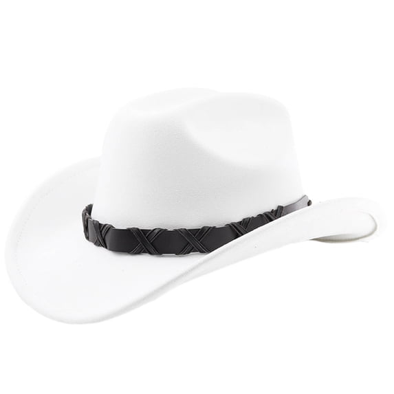 Valora Western Cowboy Hat Curved Brim Outdoor Adventure Travel Riding Country Style Classic Design White