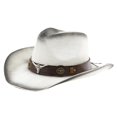 thumbnail image 1 of Valora Western Cowboy Straw Hat for Men Women Shapeable Wide Brim Outdoor Beach Sunshade Unisex Classic Style White, 1 of 2