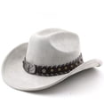 thumbnail image 1 of Valora Western Denim Curved Top Hat Woolen Big Brimmed Autumn Winter Style British Jazz Cowboy Orange, 1 of 2
