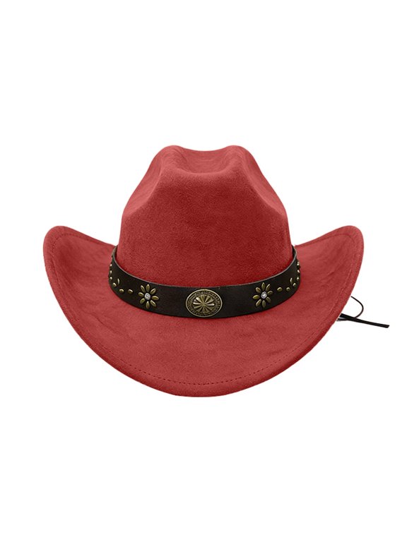 Western Style Cowboy Hat With Curved Brim For Outdoor Riding Suede Design White