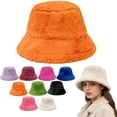 thumbnail image 1 of Valora Winter Furry Hat Warm Thickened Fisherman Cap For Girls Outdoor Travel Home Orange, 1 of 5