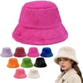 thumbnail image 1 of Valora Winter Furry Hat Warm Thickened Fisherman Cap For Girls Outdoor Travel Home Pink, 1 of 5