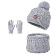 thumbnail image 1 of Valora Winter Kids Hat Scarf Warm Knitted Neck Warmer Mittens Set For Boys Girls Cold Outdoor Activities Gray, 1 of 9