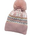 thumbnail image 1 of Valora Winter Woolen Hat Fashion Snowflake Warm Furball Knit With Thickened Cold Earflap Women Pink, 1 of 3