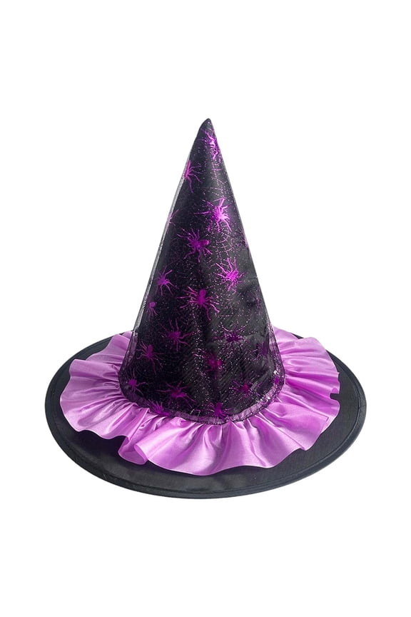 Witch Hat For Women Halloween Party Gothic Mesh Pumpkin Bat Print Accessory Cowboy Hat Festival Celebration Daily Leisure Outdoor Black