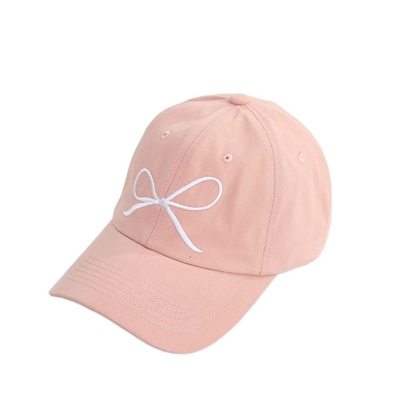 Valora Women Adult Bow Embroidered Baseball Cap Daily Casual Outdoor Campus Hat Pink Pink