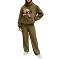 thumbnail image 1 of Valora Women Fashion Outfit Casual Hooded Tracksuit With Pockets For Daily Wear And Adventures Women s Trousers Suit Two Piece Outfit Modern Comfort Army Green L, 1 of 7