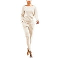 thumbnail image 1 of Valora Women Fashion Outfit Product Classification Women's Trousers Suit Versatile Tracksuit Set for Activewear and Everyday Casual Styling Beige L, 1 of 8