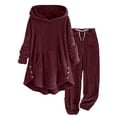 thumbnail image 1 of Valora Women Fashion Outfit Women's Trousers Suit for Everyday Wear Cozy Hooded Tracksuit Set with Long Pants and Sweatshirt Outfit for Autumn Winter XL, 1 of 3