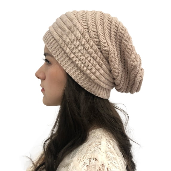 Valora Women Knit Hats Solid Winter Outdoor Splice Holey Autumn Baseball Caps Beige Beige
