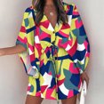 thumbnail image 1 of Valora Women's Casual Tennis Dress 1 Womens Floral Neck Knot Front A Line Short Dress Red L, 1 of 4