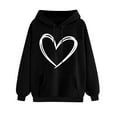 thumbnail image 1 of Valora Women's Fashion Graphic Hooded Sweatshirt for Daily Wear Soft Cozy Long Sleeve Pullover Designed for Spring Fall Winter Black 2XL, 1 of 6