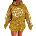 thumbnail image 1 of Valora Women's Hooded Sweatshirt for Daily Wear and Football Events Featuring Soft Warm Fabric and Fashion Print Casual Long Sleeve Pullover Gold S, 1 of 5