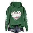 thumbnail image 1 of Valora Women's Hoodies Sweatshirts For Everyday Casual Sportswear Stylish Rugby Print Hooded Pullover For Games And Outdoor Activities Green XL, 1 of 3