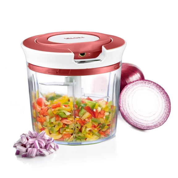 Valore Manual Food Processor Vegetable Chopper Large 1.2 L (5 Cup Capacity) - Easy to Clean Garlic Onion Cutter, Portable All Purpose Quick Chop Kitchen Essential - Heavy Duty Food Chopper