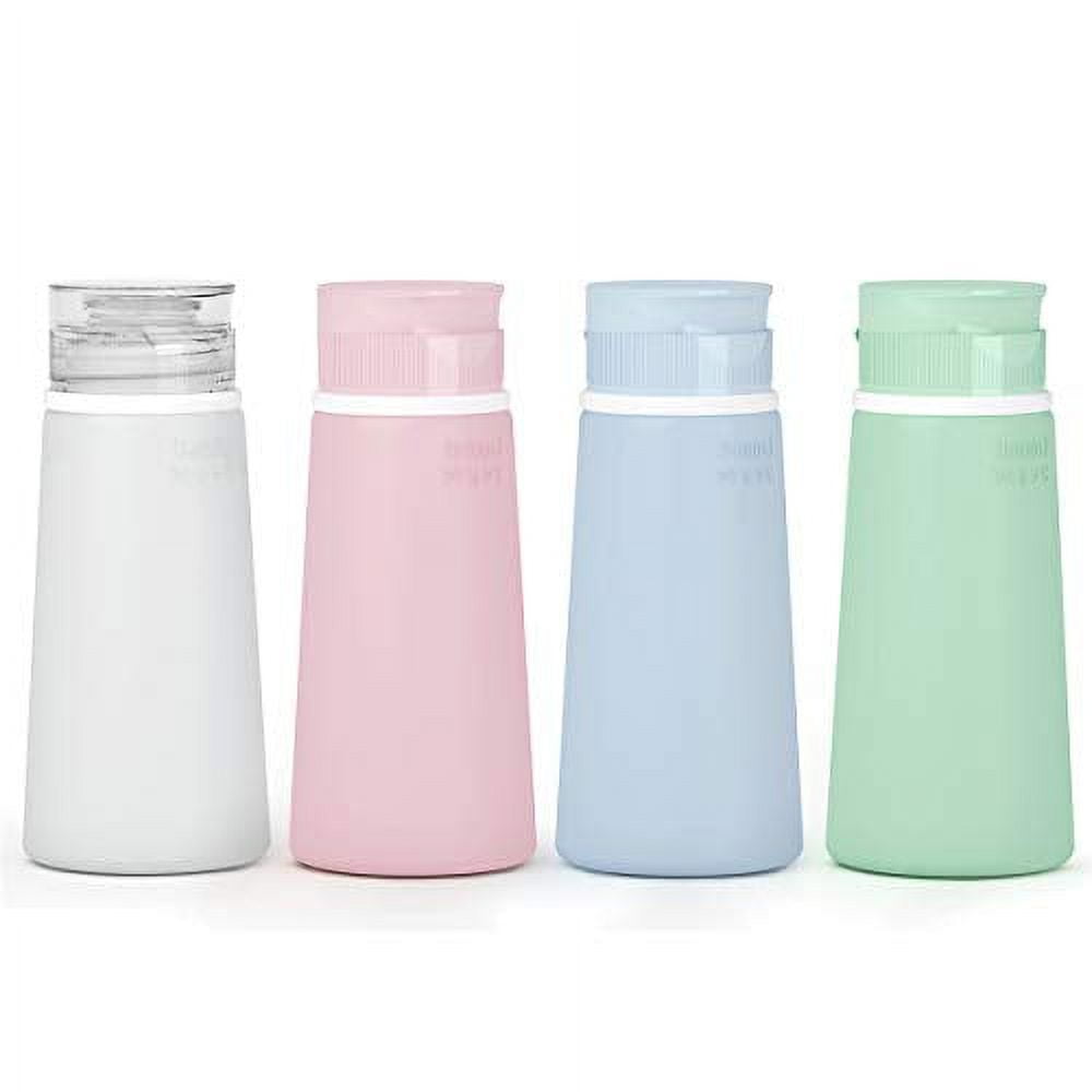 Valourgo TSA Approved Silicone Travel Bottles Set, Pink, White, Blue, Green
