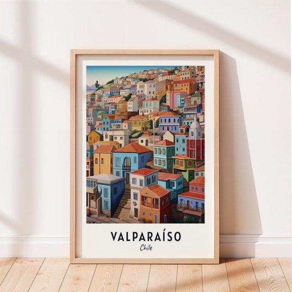 ValparaÃso Travel Historic Quarter Unesco World Heritage Site Chile Cityscape Travel Poster , Poster Print Only