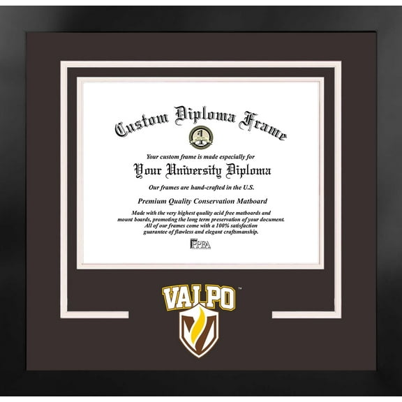 Valparaiso University 10w x 8h Spirit Diploma Manhattan Black Frame with Bonus Campus Images Lithograph (value savings $59)