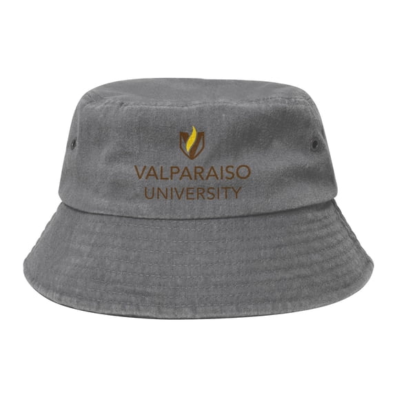 Valparaiso University Logo Washed Bucket Hat For Men Women Denim Bucket Hat Sun Hat Cowboy Fishing Beach Hat