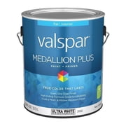 Valspar 21002 Ultra White Base Medallion Plus Interior Paint & Primer, Flat, 1 Gallon
