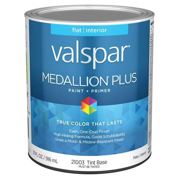 Valspar 028.0021003.005 Medallion Plus Tint Acrylic Latex Paint & Primer, 1 Quart
