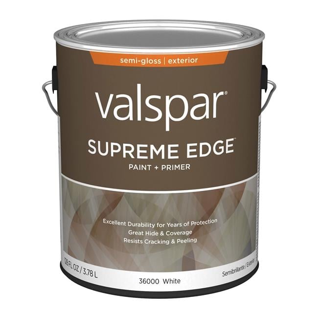 Valspar 028.0036000.007 1 gal Supreme Acrylic Latex House Trim Paint & Primer, White - Pack of 4
