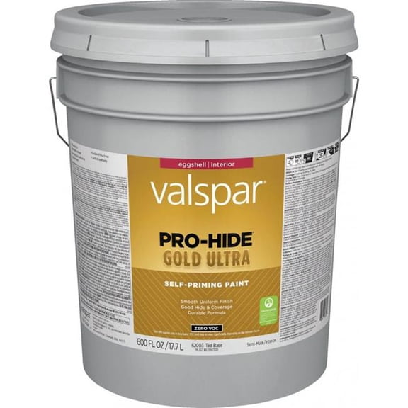 Valspar 62003 Tint White Pro-Hide Gold Ultra Interior Super One Coat Primer, Eggshell, 5 Gallon