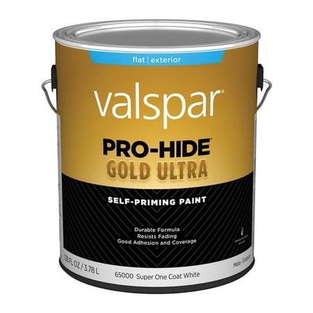 1 gal Valspar 65000 White Pro-Hide Gold Ultra Exterior Self-Priming Paint, Flat