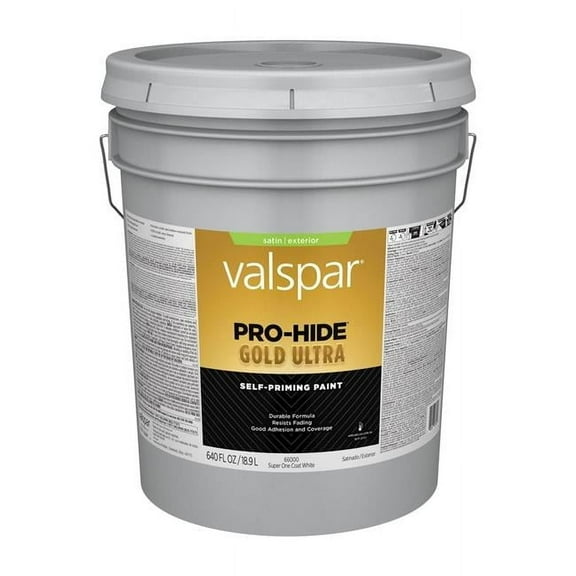 Valspar 028.0066000.008 House & Trim Paint White Satin Opaque Household Paint & Stain, 5 gal