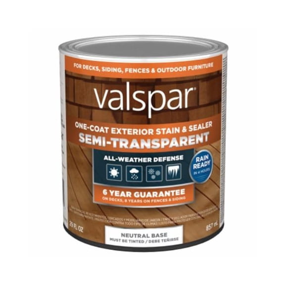 Valspar 136183 1 qt. Neutral Base Semi-Transparent Exterior Wood Stain & Sealer