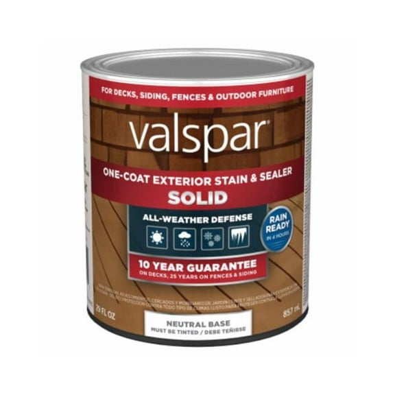 Valspar 136188 1 qt. Neutral Base One-Coat Solid Exterior Wood Stain & Sealer