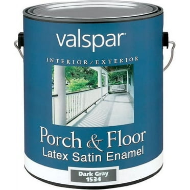 Valspar 1534 Porch and Floor Latex Satin Enamel, 1-Gallon, Dark Gray