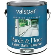 Valspar 1534 Latex Porch and Floor Paint, Satin, Dark Gray, 1 gal