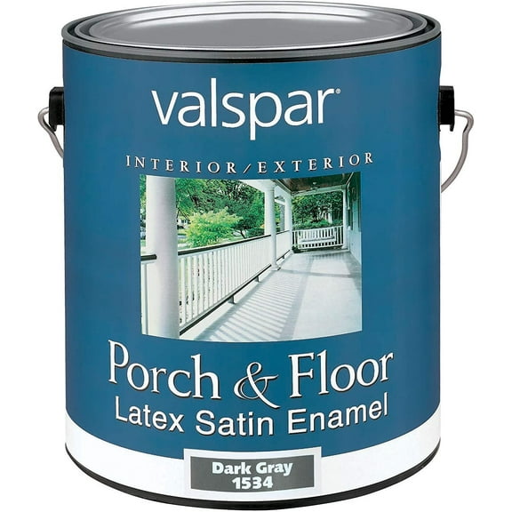 Valspar 1534 Porch and Floor Latex Satin Enamel, 1-Gallon, Dark Gray